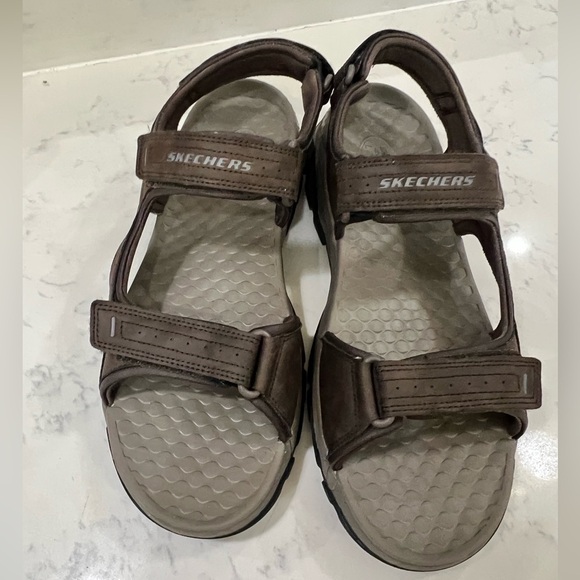 Skechers Dark Brown Open-Toe Sandals - Picture 8 of 11